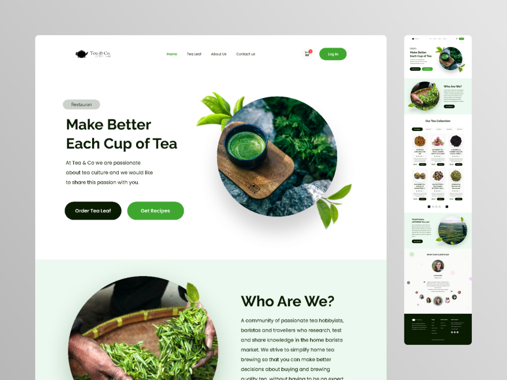 Tea & Co web design